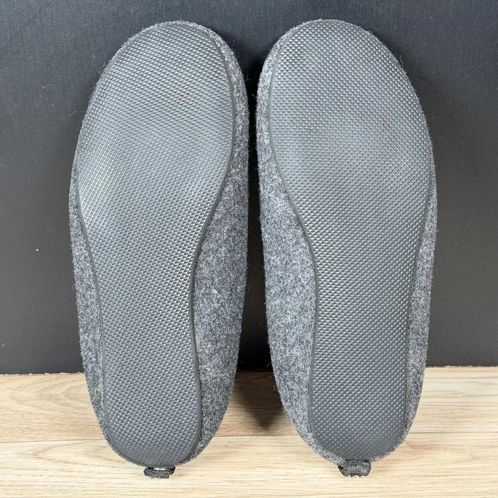Mahabis Shoes Mens Size 8 Gray Classic Wool Mule Lined Slip On Loafers Portugal